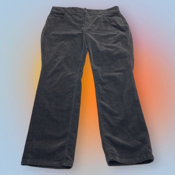 CHAPS Women’s 10 Petite Dark Gray Corduroy Jeans - Picture 2 of 4